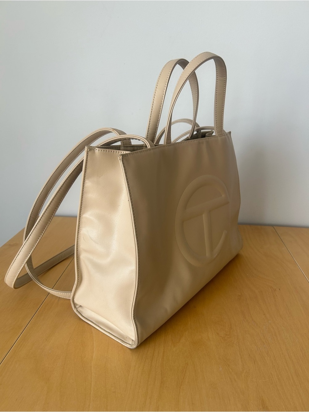 Telfar Medium Shopping Bag in Cream - Picture 5 of 10